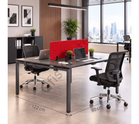 Haks Mini İkili Ofis ve Büro Masa 80x122 cm